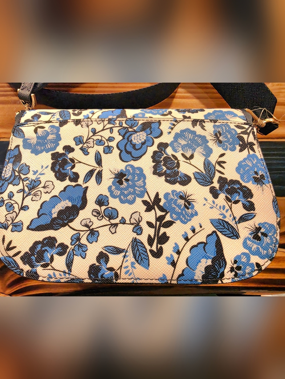 Kate Spade New York Madison Peacock Floral Printed Saddle Bag - Picture 10 of 11